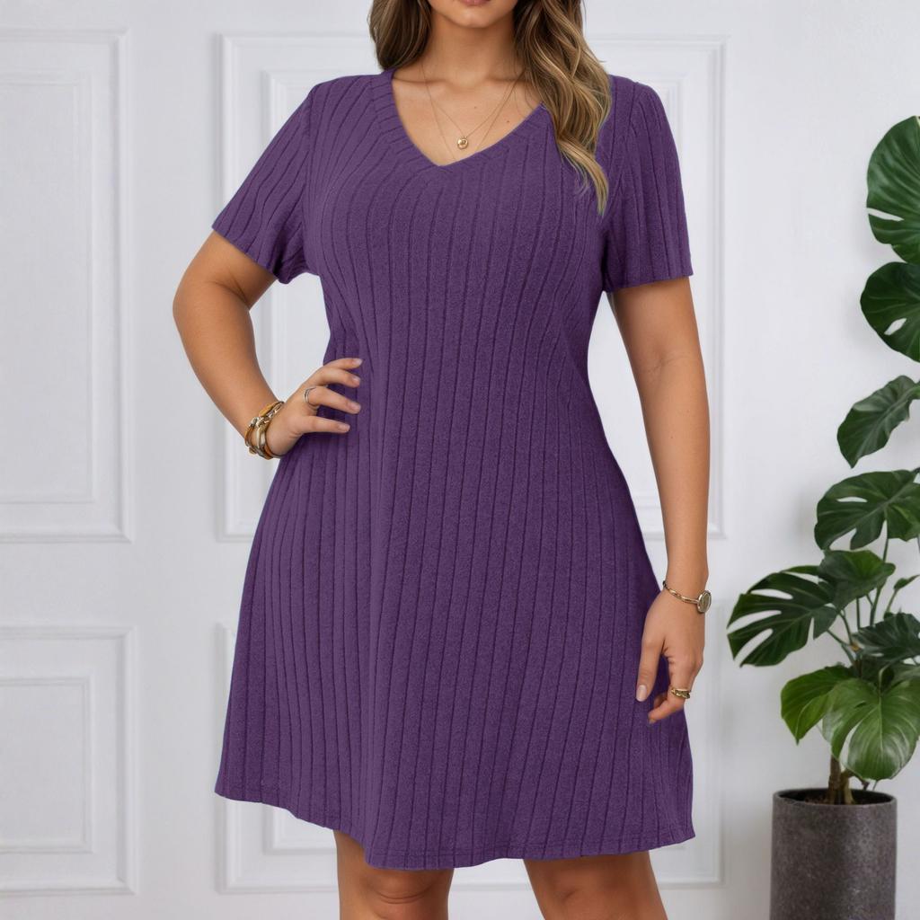 Women's Dress Casual Flowy Dresses V-neck Vocation Boho Beach Sundress