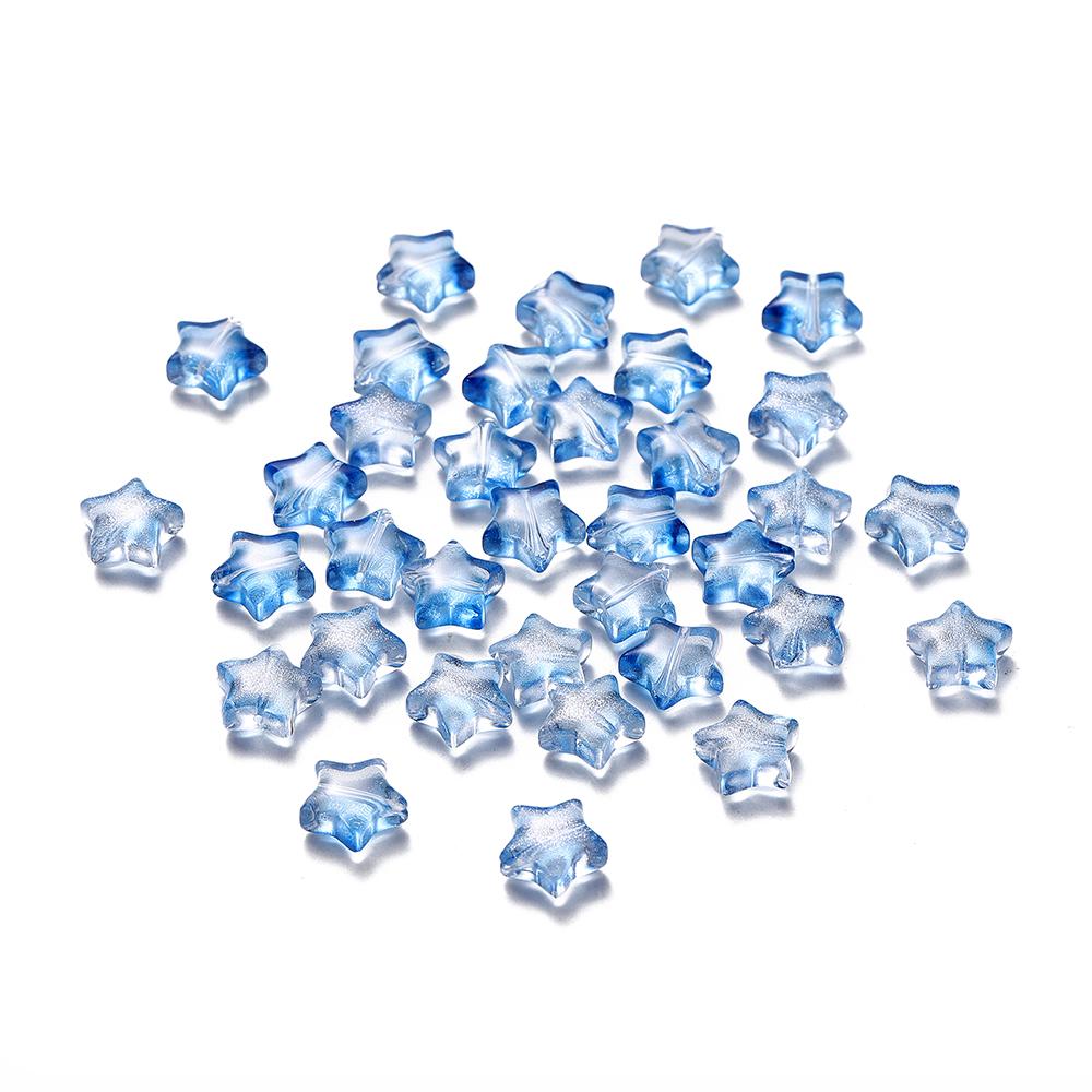 30Pcs 8/9mm AB Color Five-pointed Star Beads Czech Glass Loose Spacer Beads for Jewelry Making Hairpin Handmade DIY Accessories