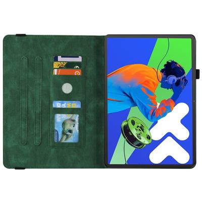 Für Lenovo Tab P12 Pro 12.7 2025/Xiaoxin Pad Pro 12.7 (2025) Hülle Schmetterling Blumenprägung PU Leder Tablet-Hülle mit Kartenfächern