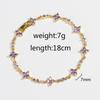 Gold Plated Amethyst CZ Four-Leaf Clover Tennis Bracelet – Luxury Purple Jewelry, Sparkle Gift for Women