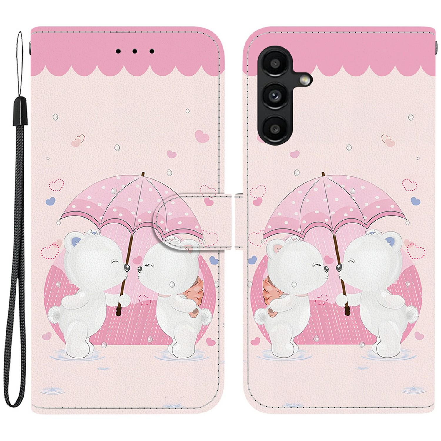 

For Samsung Galaxy A15 5G/4G Case Pattern Printing Anti-Drop Leather Flip Wallet Phone Cover with Lanyard R