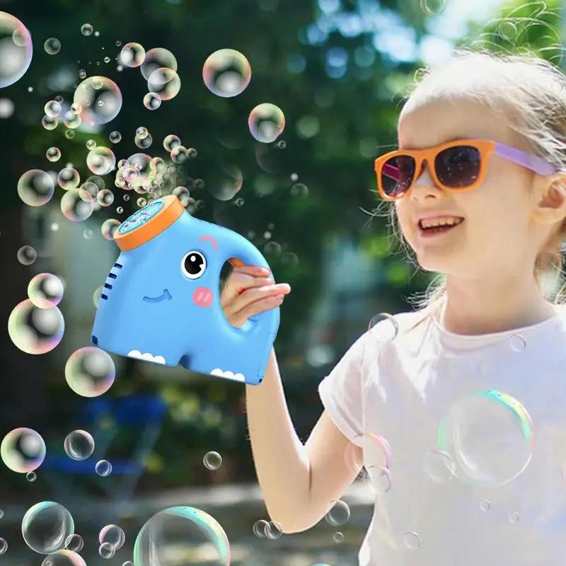 Non-Toxic Bubble Blower Machine Cute Elephant Bubble Blower Machine Bubble Blowing Toys Portable Fun Outdoor Toys Battery Powered For Children