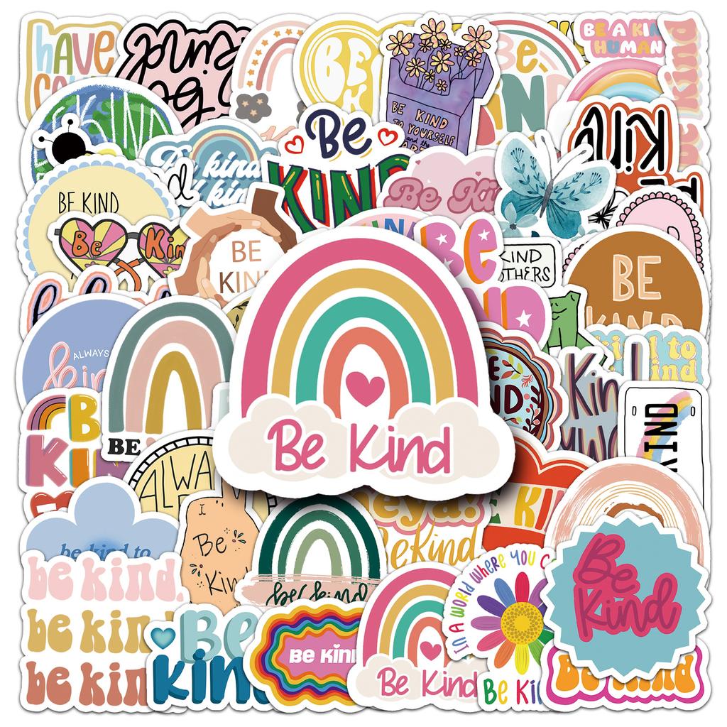 50 Przyjaznych Psychologicznych Naklejek Graffiti Bądź Uprzejmy Angielskie Dekoracyjne Etui na Telefon Komórkowy Kubek na Wodę Naklejki DIY