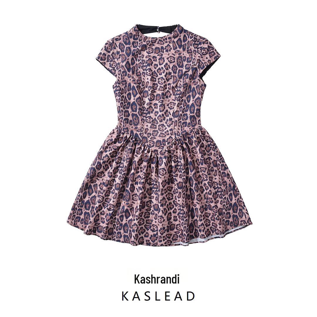 

2025 Spring Women s European & American Leopard Print Dress Small