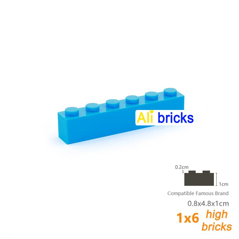 20pcs  DIY Building Blocks Thick Figures Bricks 1x6 Dots Educational Creative Size Compatible With 3009 Plastic Toys for Childre