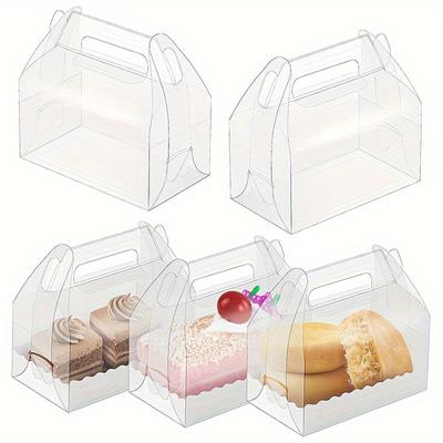 1set/20pcs Transparent Cardboard Cake Gift Box, Candy Treats Gift Box, Suitable for Party Pastry Dessert Biscuits Birthday Holiday Party