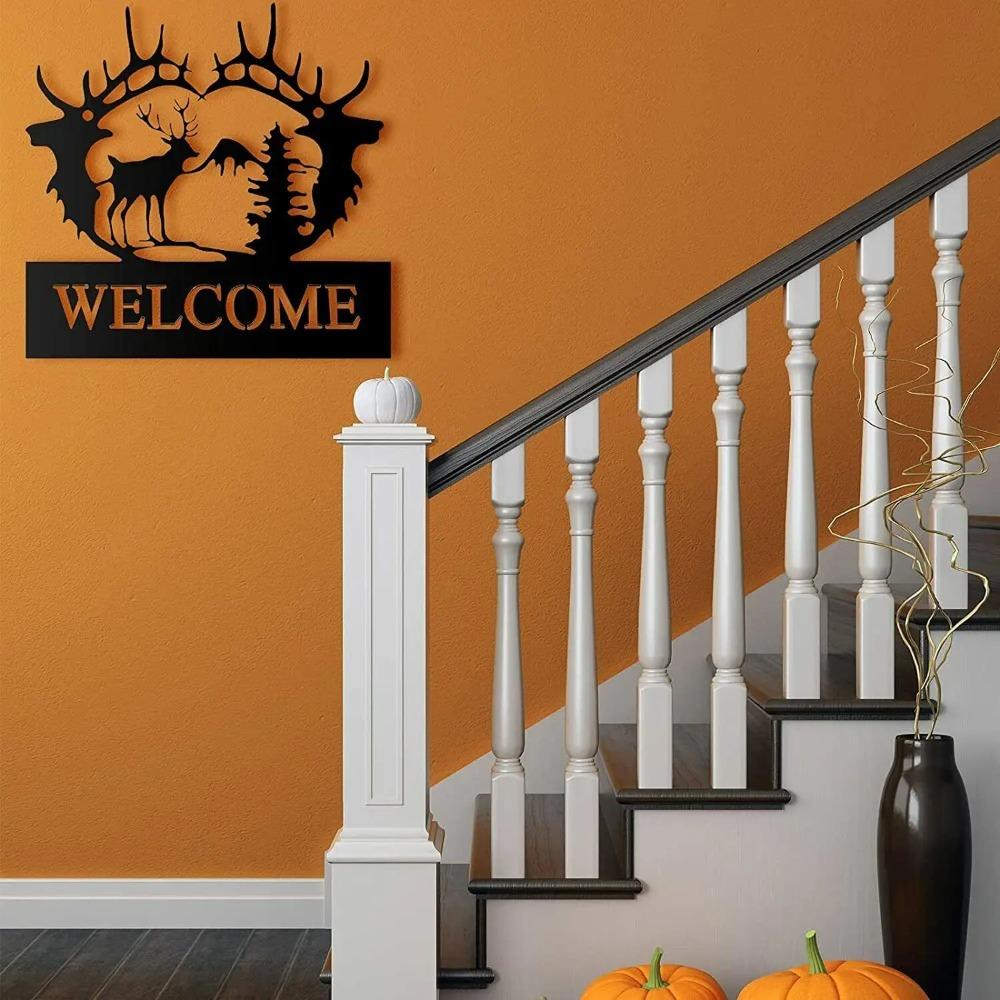 Deer Metal Wall Art Deer Pine Tree Wall Decor Metal Deer Welcome Sign Wall Decor Metal Wall Hanging