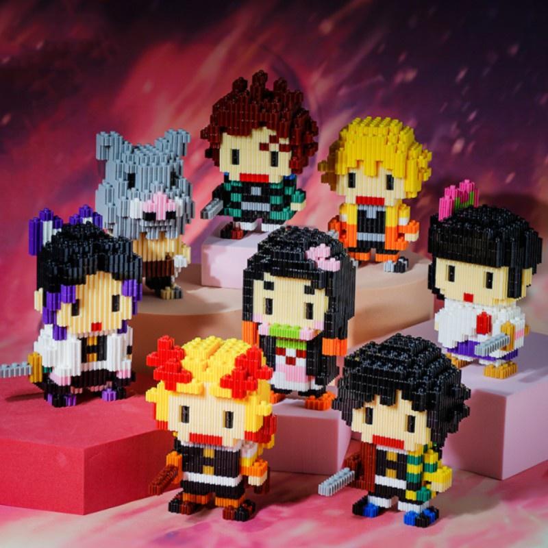 Demon Slayer Miniature Building Blocks Creative Assembled Cartoon Puzzle Toy