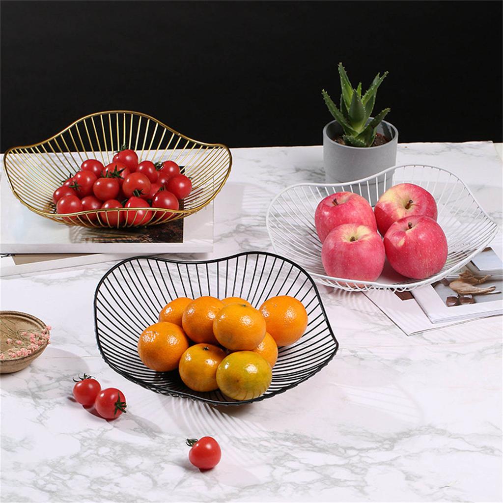 Elegant Fruit Basket Metal Wire Storage Bowl Elegant Serving Dish Modern Snacks Plate Home Decoration Accessories