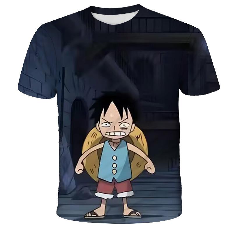 Summer  One Piece Cartoon Cosplay T-shirt Monkey D. Luffy Boy Short Sleeve The Casual T Shirt Streetwear Anime