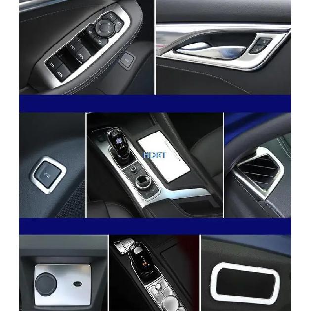 Car Stainless Steel Silver Interior Gear Shift Panel Outlet Glass Switch Cover Trim For Cadillac CT5 + Accessories Sticker