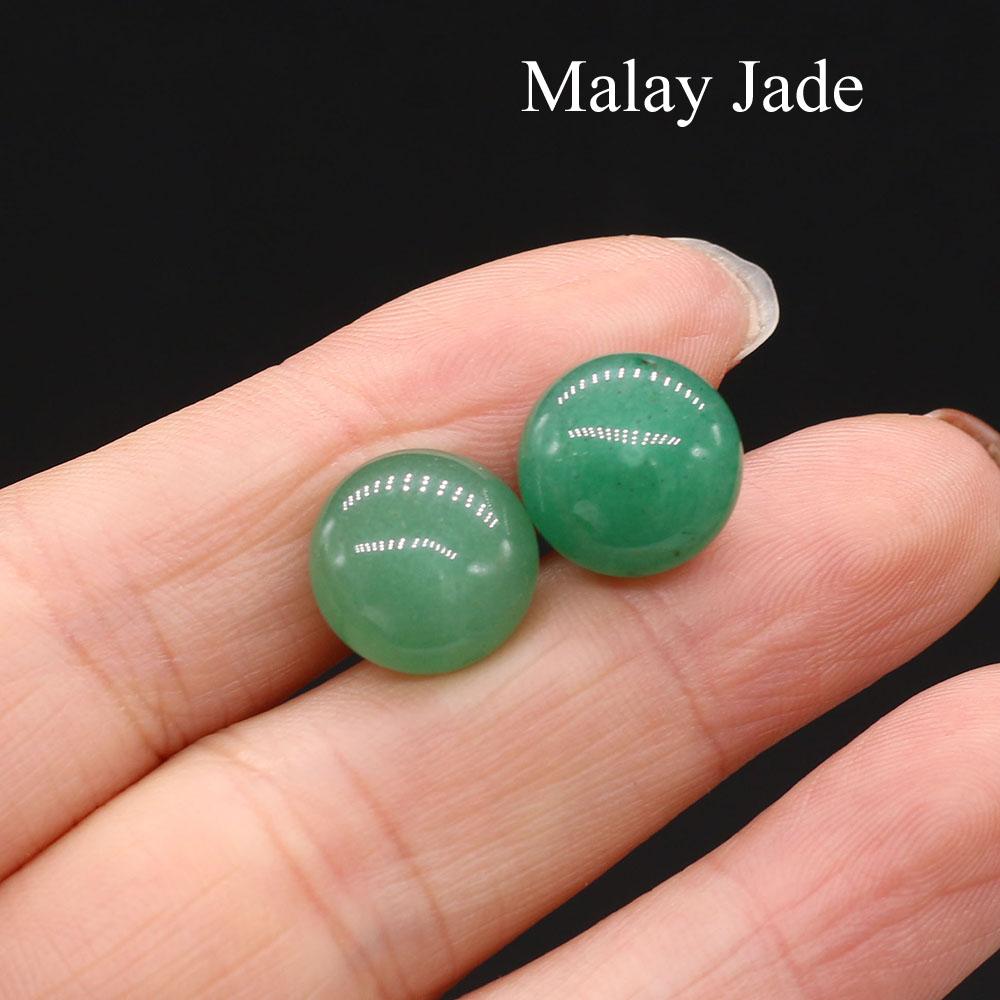 1 Paar, böhmische Reiki-Heilkristall-Ohrringe, einzigartige runde Edelsteine aus natürlichem Energiestein, Ohrstecker für Frauen, Urlaubsschmuck, Geschenke, 12 × 12 mm