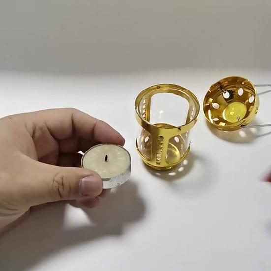 Candle Lantern Mini Bright Aluminium Alloy Brass Night Fishing Hanging Candle Lamp for Outdoor Camping Angling