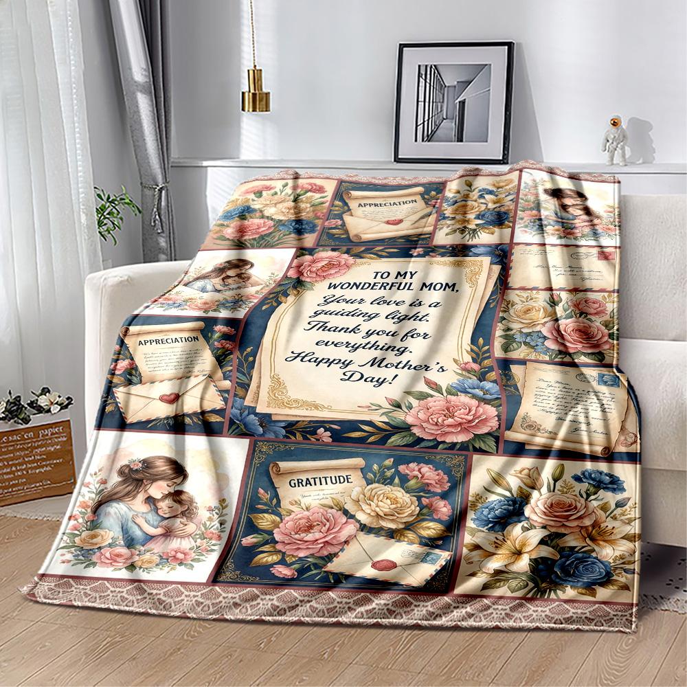 Mother's Day Love Blanket Suitable for Sofas,travel, Living Rooms Also a Good Gift for Friends and Family Suitable for All Seasons.