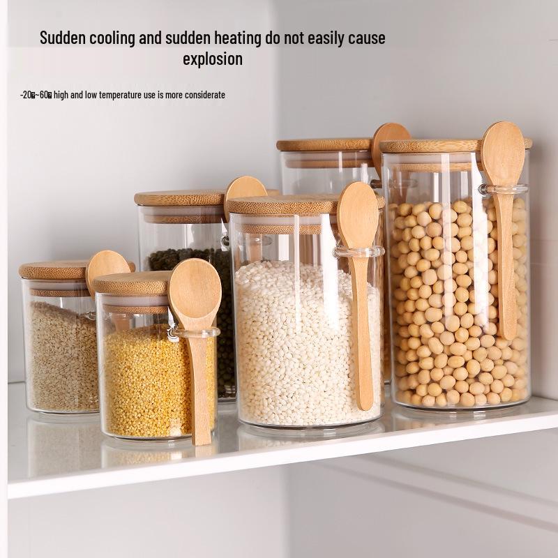 Großes Glasvorratsglas für Kaffeebohnen, Snacks, Vollkornprodukte, Trockenwaren und Tee