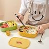 3-Compartment Cute Plastic Lunch Box Portable Detachable Fruit Salad Food Container Divided Bento Box Microwave Safe