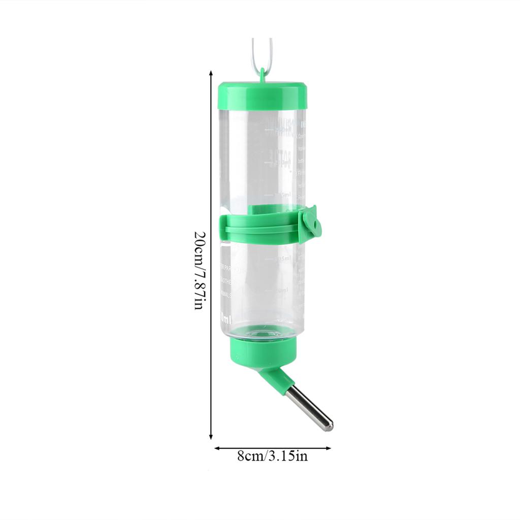 250ml Pet Rat Hamster Drinking Bottle Auto Non Drip Hanging Water Dispenser Green