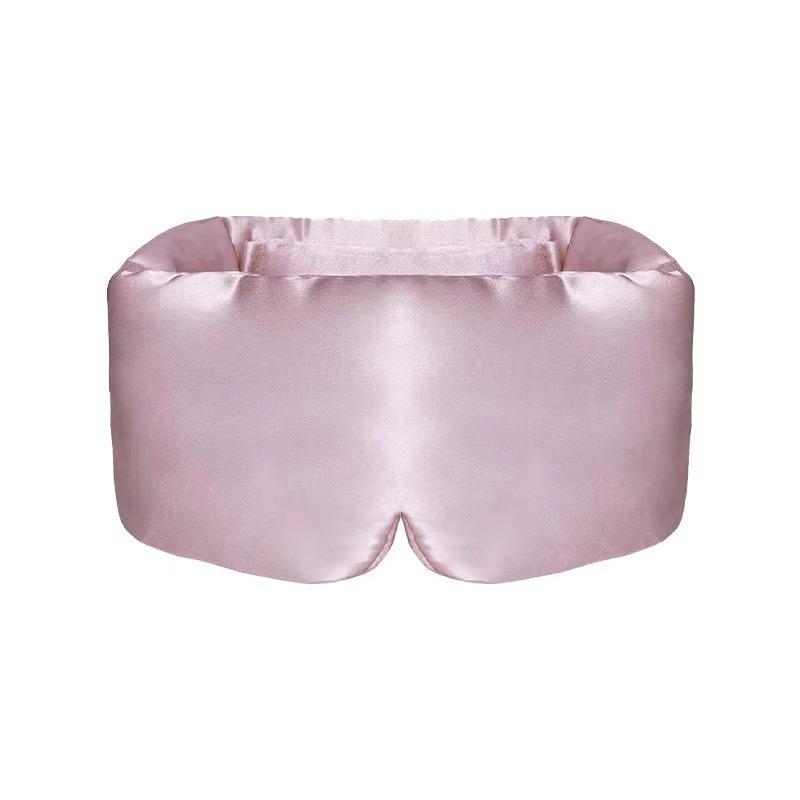 

Silk Sleep Mask Soft and Comfortable Pressureless Sleeping Mask for Eye Skin Anti Wrinkles Adjustable Wide Velcro Ear Cover рожевий