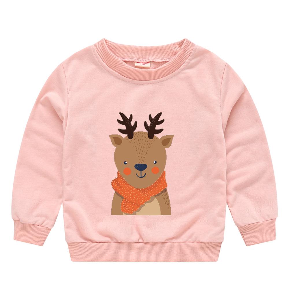 

Дитячий дитячий новорічний червоний светр-пуловер Дитячий милий мультяшний аватар з круглим вирізом і нижньою частиною сорочки 130cm