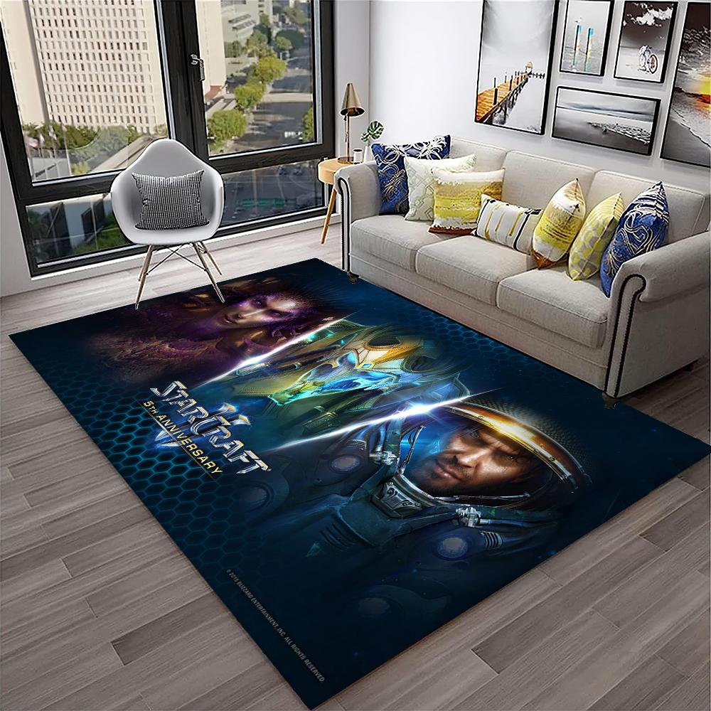 3D Retro Spiel StarCraft Gamer Teppich Teppich für Zuhause Wohnzimmer Schlafzimmer Sofa Fußmatte Dekor, Kinder Spielbereich Teppich Rutschfeste Bodenmatte