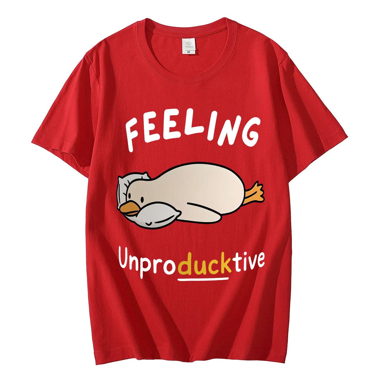 

Чувствующий непродуктивность Утенок Смешная Футболка Высокое Качество Модная Футболка с Коротким Рукавом Мужская Женская Повседневная Хлопковая Футболка Уличная Одежда S