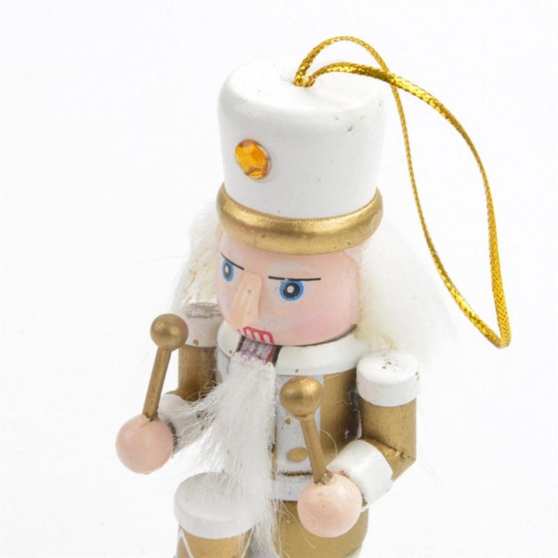 4Pcs Christmas Nutcrackers Ornaments Wooden Nutcrackers Soldier Figures Toy Tree Pendant for Christmas Party Decorations