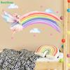 Fairy & Rainbow Wall Stickers - Colorful Kids Room Decor Decals, Removable Watercolor Style Wall Art