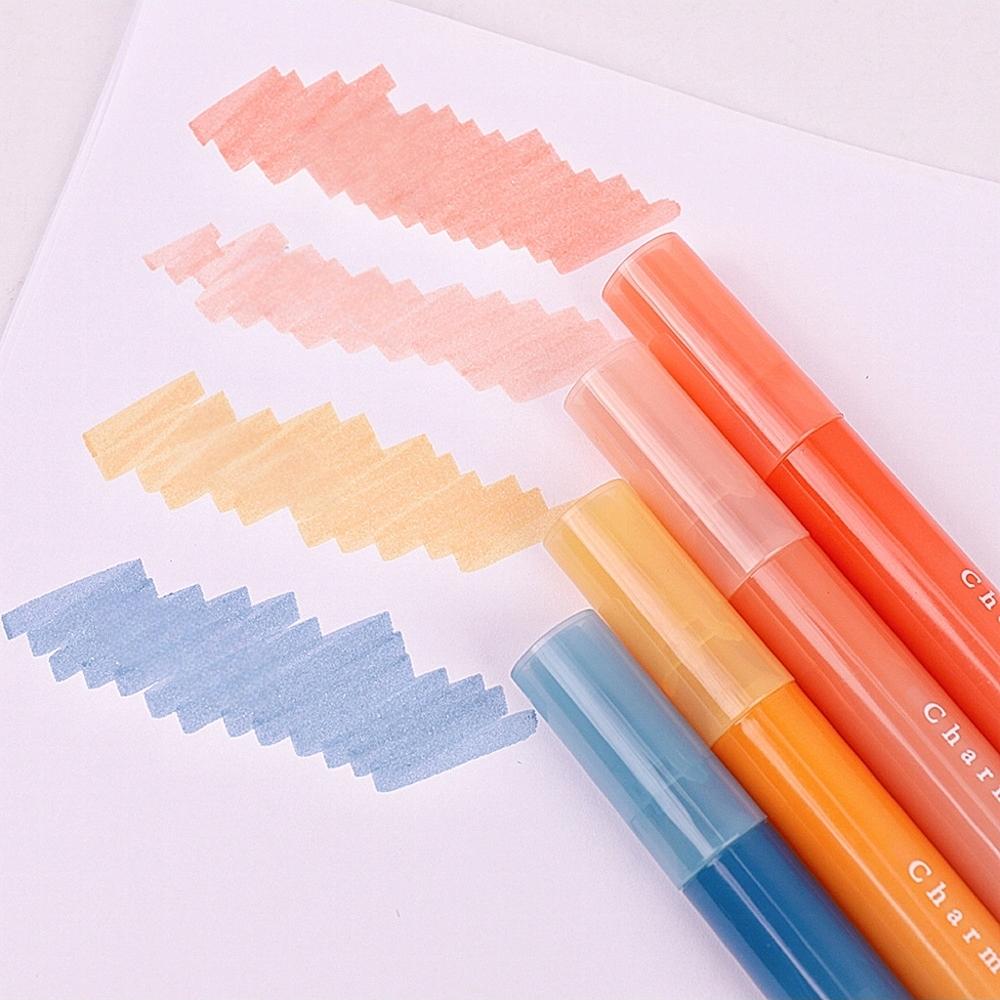 

Набор из 4 очаровательных цветных хайлайтеров, карманные пастельные маркеры с кисточкой для рисования, живописи, школы