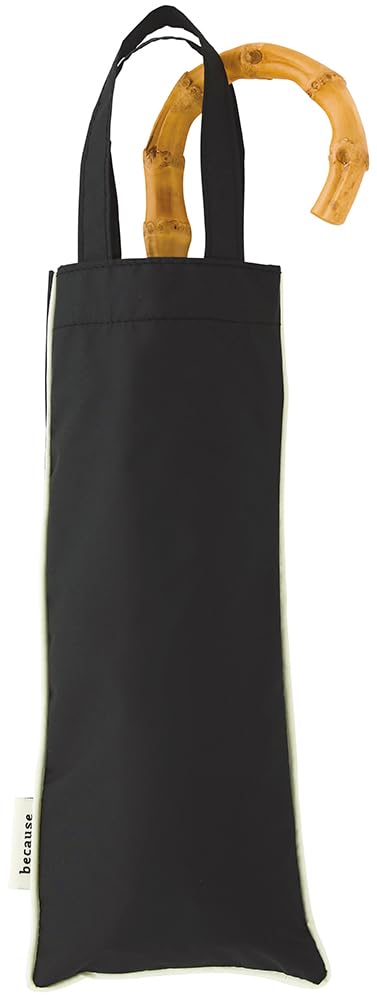 Because Folding Sun and Rain UV Light PU Mini Tote Umbrella, Umbrella, Women's, Protection, Blocking, Piping, Bag, Black, B-095881