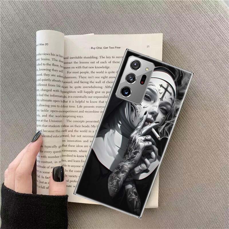 Dark Nun Phone Case for Samsung A17 A37 A57 A54 A14 A24 A34 A07 A04S A02S A12 A22 A32 A52S A16 A26 A36 A56 A72 Galaxy Note 20 10