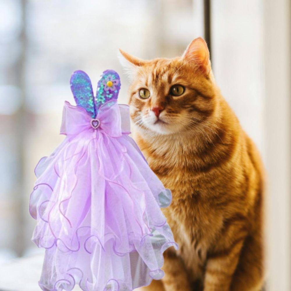 Breathable Dog Wedding Dress Luxury Pet Clothing Fashion Pet Headdress  Wedding Ceremony Party