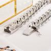 New Trendy 12 MM Bracelet Curb Cuban Chain Bracelet Classic Width Chain 925 Sterling Silver Bracelet for Men Women Jewelry Gift