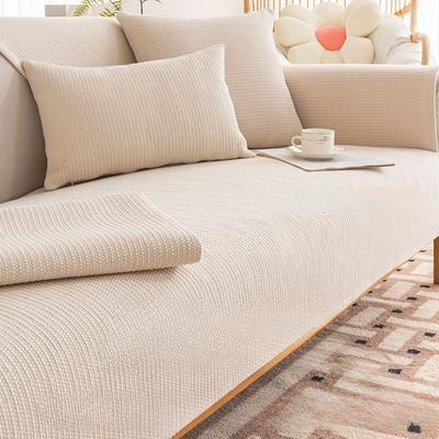 Cotton Linen Sofa Cushion Four Seasons Universal Non-Slip Linen Coarse Cloth Cushion Solid Color Fabric Craft Simple Sofa Cover Cover Cloth