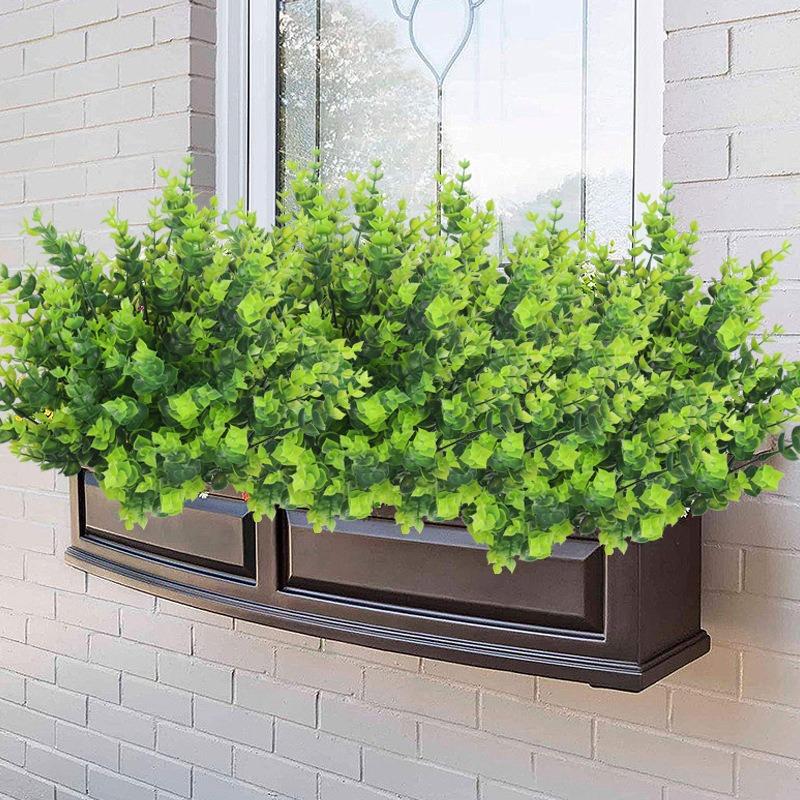 Top Quality Plastic Artificial Plants Green Eucalyptus Leaves Stems For Wedding Home Decoration Flower Office Kitchen Garden