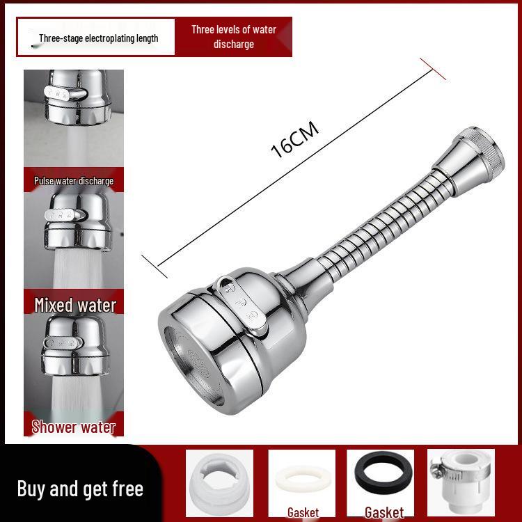 Universal Kitchen Faucet Aerator & Anti-Splash Shower Head with Filter