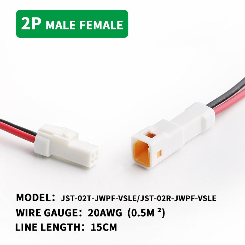 5/20/100sets Waterproof Jst Connector 2p/3p/4p/6p/8p Connector Plug Socket With 20awg/0.5m ² Wire Harness 02t/02r/03t/03r