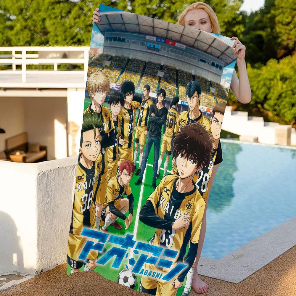 Ao Ashi Anime Bath Towel Microfiber Soft Water Absorbing Breathable For Girl Kids Decorative Cartoon Beach Towel