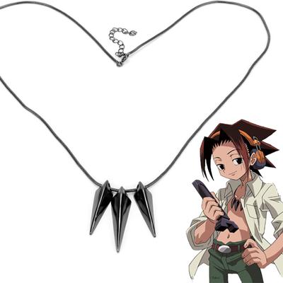 Anime SHAMAN KING Yoh Asakura Cosplay Necklace Unisex Alloy Choker Punk Hip-pop Awl Pendant Jewelry Gothic Accessory Props Gifts