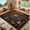 Barber Salon Theme Soft Crystal Velvet Rug Custom Name & Text Print Non Slip Floor Rug for Bedroom Living Room