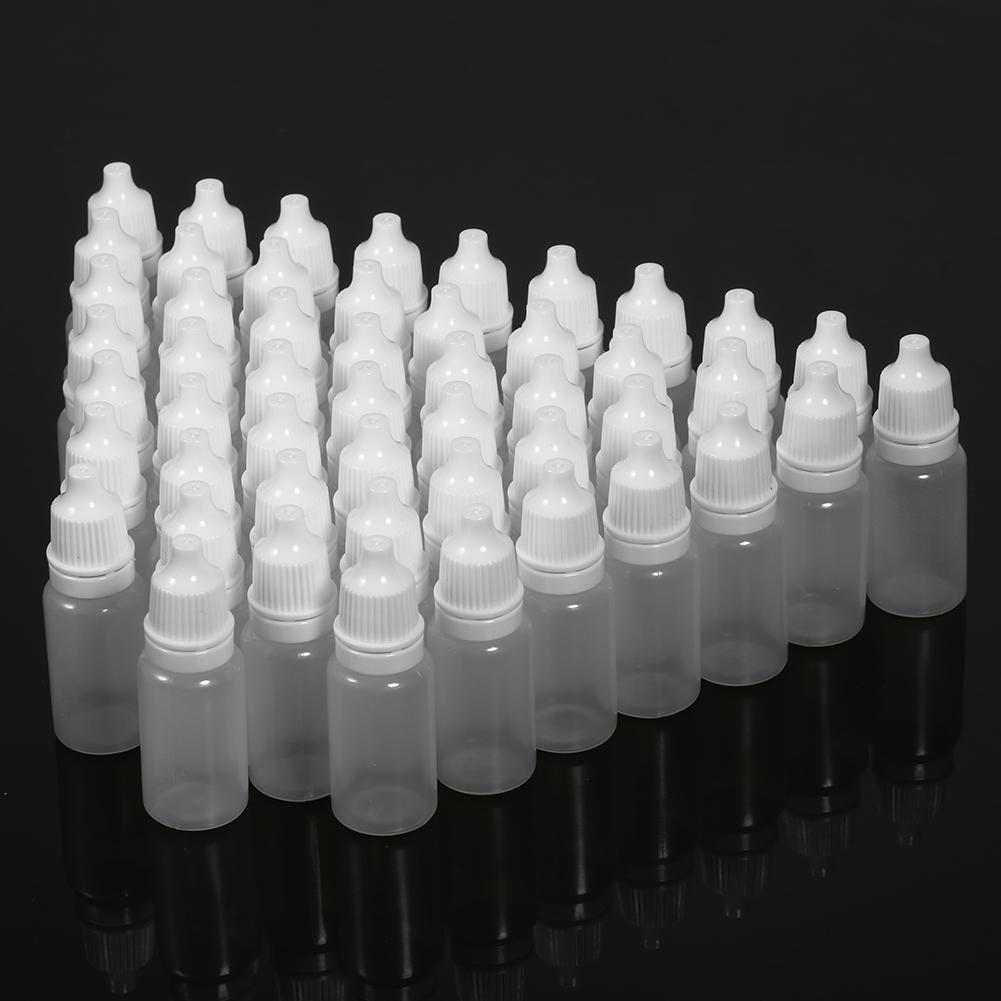 50PCS 10ml Volume Empty Plastic Squeezable Bottles Eye Liquid Container Dropper