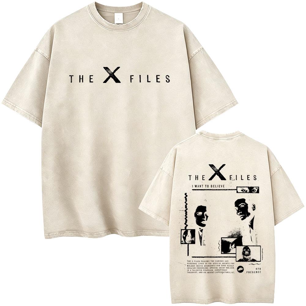 Washed Vintage Movie The X Files All The Taglines The Truth Is Out There Graphic Tshirt Mens Women Casual Cotton Retro T Shirt