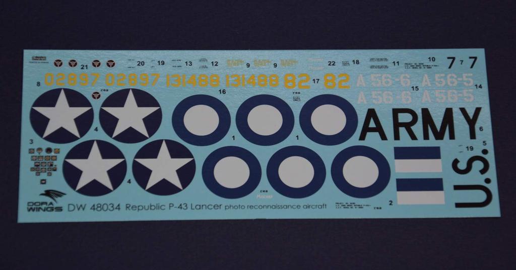 Plastikový model průzkumného letadla Republic Lancer DWS48034 1/48 P-43B/C