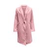 Women's Solid Color Lapel Mid-length Button-wool Coat