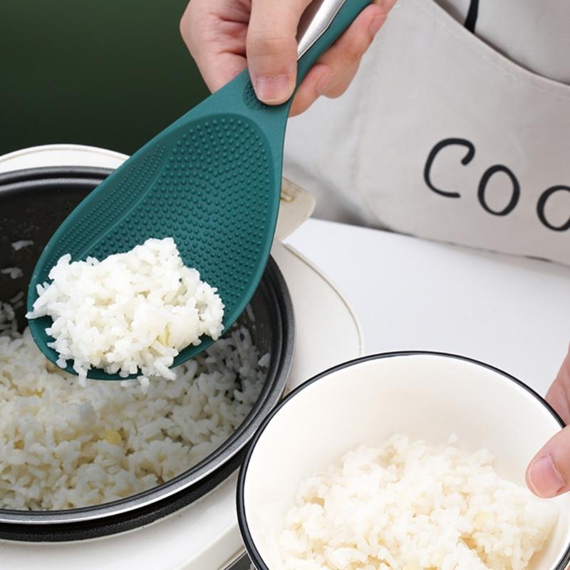 Plastic Rice Serving Spoon Antistick Surfaces Heat Resistant Safe Ergonomic Grip Paddle For Hot Meals And Steaming Pot