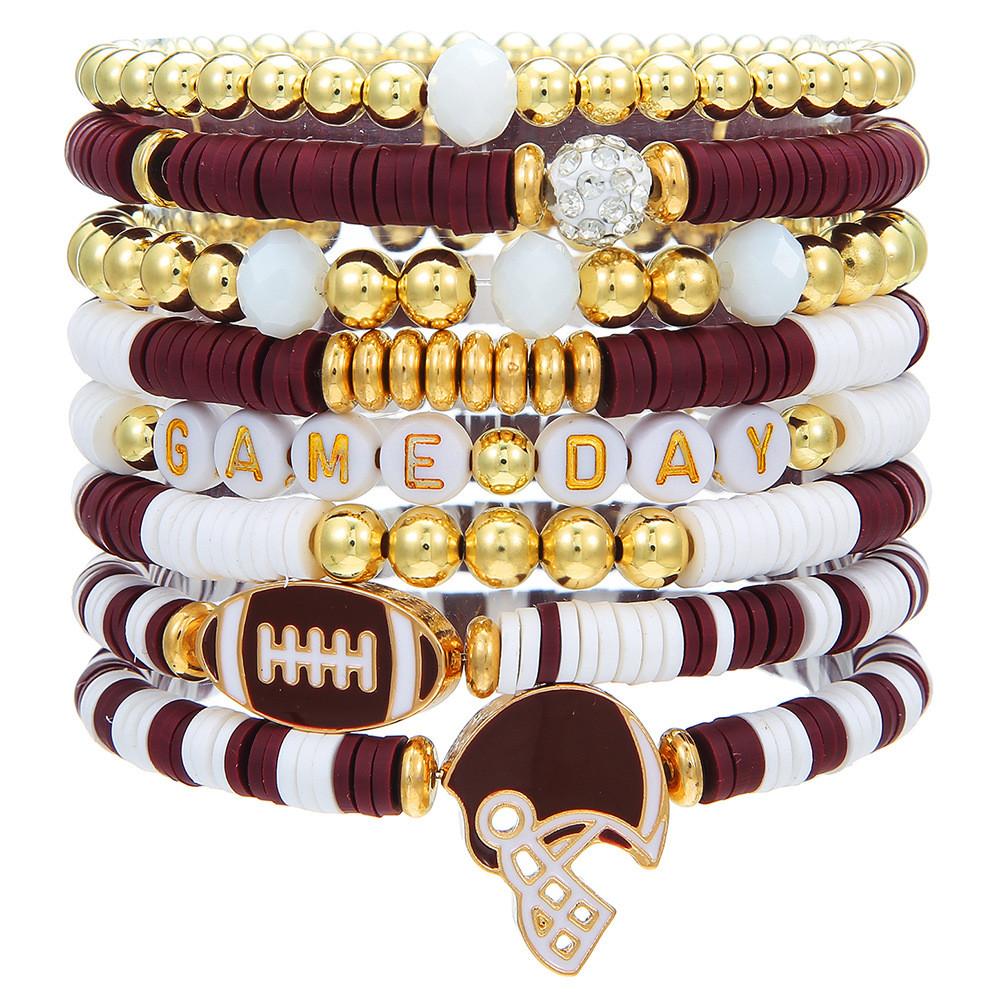Football Friendship Bracelets Set With Geometric Shapes For Men And Women