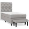 3136805 vidaXL Divan Bed with Mattress Light Grey 90x200 Cm Fabric