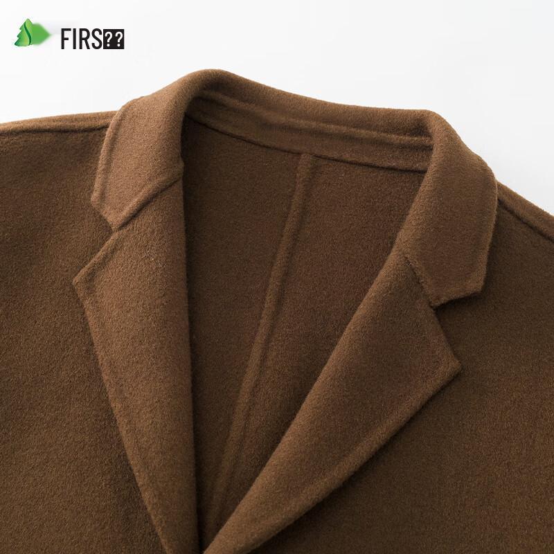 Shanshan Herren Mittellanger Doppelseitiger Wollmischungs-Übermantel