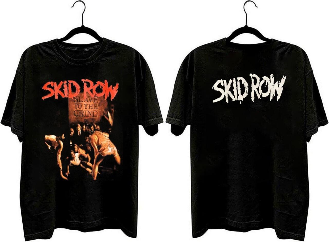 Vtg 2 sided Skid Row band cotton black t-shirt QT7757 XXXL