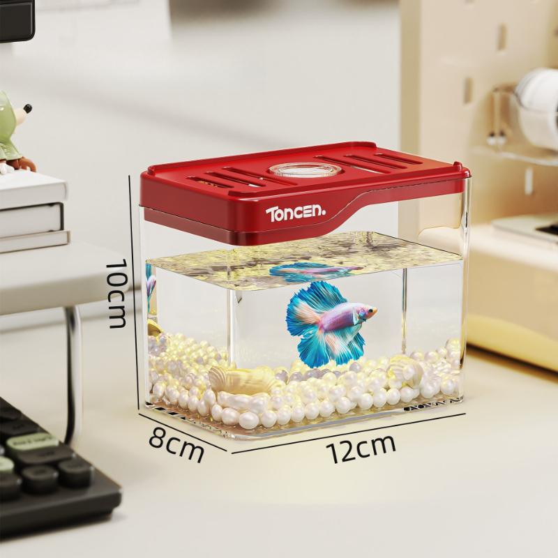 

Betta Fish Tank Living Room New Ultra White Aquarium Small Tabletop Home Tea Table Creative Goldfish Tank