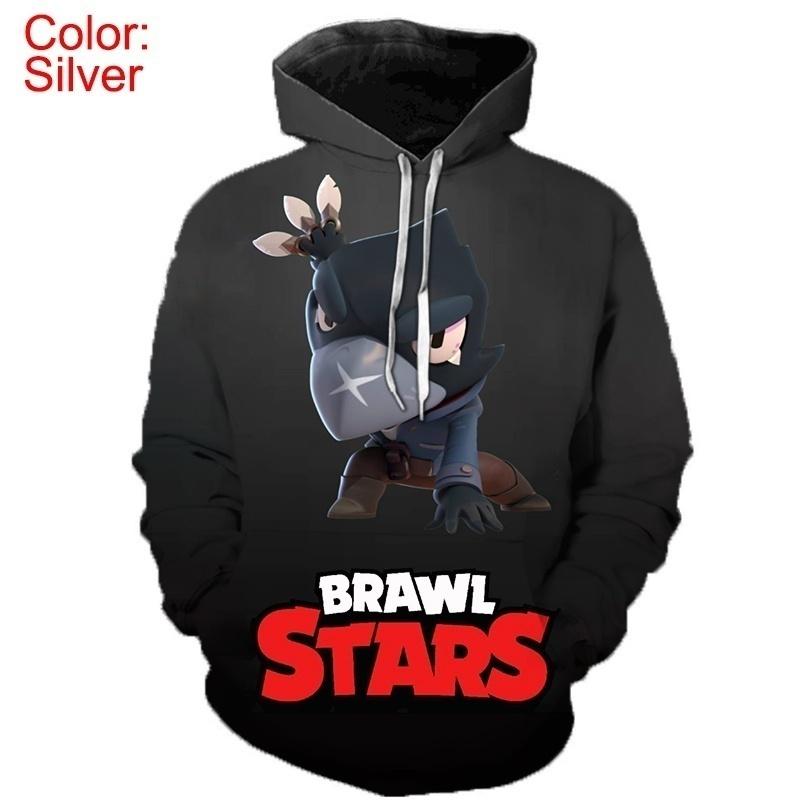 Auflistung der 3D-gedruckten Brawl Stars Games-bedruckten Hoodies Crow Spike Print Hoodie Herren Pullover